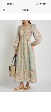 Zimmermann ROSELIGHT PLUNGE MIDI DRESS $ 950 Size 2 picture