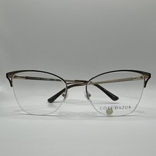 COTE D'AZUR CDA-396 C3 Brown Metal Cat Eye Full Rim Eyeglass Frames 51-18-135 picture