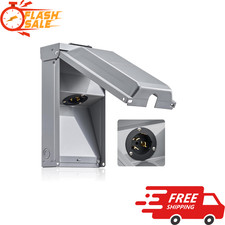 NEW 50 Amp Generator Power Inlet Box NEMA SS2-50P 120/240V Weatherproof 80 picture