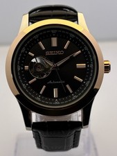Refurbished Men's Seiko Tourbillon Automatic Black Dial Black Strap Wristwatch picture
