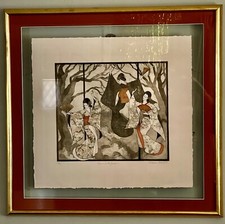 Stunning Rare 92/95 Vintage Lithograph “Dancers In The Garden” By Helen Kunic picture