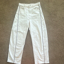 MOTHER Superior Half-Piped Ankle Women's Size 27 Cream White Denim Jeans picture