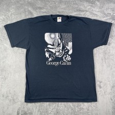 Vintage George Carlin Shirt Mens XL Black Stand Up Comedy SIMON SAYS 90s Comic picture