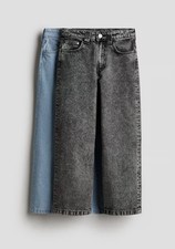 H&M 2-Pack Baggy Fit Jeans Youth Kids Teens Denim Blue Dark Grey SIZE 10-11Y picture