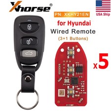 5x  Xhorse XKHY21EN for Hyundai Universal Wired Remote Key 3+1 Buttons for VVDI2 picture