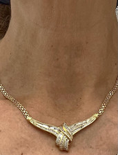 14k yellow gold diamond necklace 17grams beautiful. picture