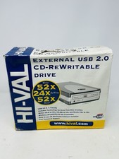 Hi-Val External USB 2.0 CD-RW ReWritable Drive 52x24x52 w/ Box Accessories B27 picture