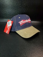 VTG 2014 Budweiser Embroidered Suede Bill Bud Metal Strapback Adjustable Hat Cap picture