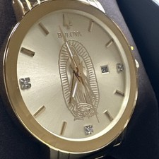 Bulova Our Lady Of Guadalupe / Nuestra Señora De Guadalupe Mens Crystal 97d136 picture