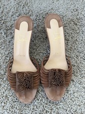 Christian Louboutin Women's Heels Size 39.5 suede Brown picture