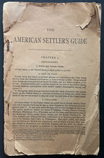 ANTIQUE  Ca. 1880 The American Settler's Guide by Henry N. Copp picture