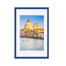 wyooxoo 18x24 Poster Frame Dark Blue Solid Wood Picture Frames Display Pictur... picture