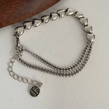 Solid 925 Sterling Silver Bracelet for Women | Vintage Handmade Simple Bangle picture