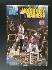 Vintage 1989 Detroit Pistons Motor City Madness Poster Championship Video Promo picture