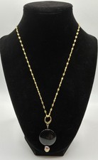 Black Pearl & Spinel Pendant Necklace picture