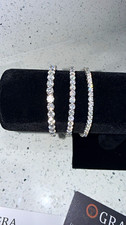 Moissanite Tennis Bracelet Set, Silver Tone Box Clasp, GRA Certificate picture
