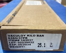 Alpha Sn63/Pb37 Tin/Lead Vaculoy Wave Solder Bar, Kilo Bar, 25 Lb. Box (143937) picture