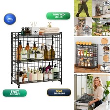 DTUQYX 3-Tier Foldable Metal Spice Rack Organizer for Countertop Kitchen picture