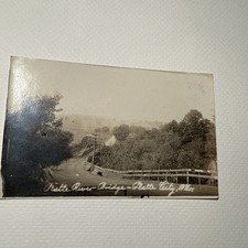 Vintage Rppc Real Photo Platte River Bridge Platte City MO Democrat Rally picture