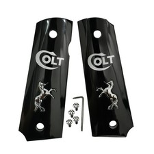 1911 GUN GRIPS FULL SIZE COLT & CLONES Colt Horse Medallion W/Screws 1911 Grips picture