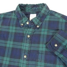 J Crew Mens Button Down Shirt M Slim Fit Green Black Watch Plaid 100% Cotton picture