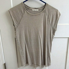 Zara Women’s Gray “distressed”Round Neck Tee- Size M picture