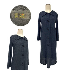 Vintage 1930s Henry A La Pensée Jet Beaded Drop Waist Knit Dress picture