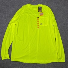 Ariat Rebar Heat Fighter LS T-Shirt Neon Lime Mens LT 10031031 picture
