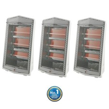 Set of 3 Midea 1500W Quartz Electric Space Heater, MSH20Q3AWWV, White, Open Box picture