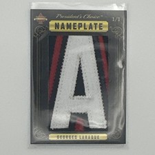 2020 President’s Choice Solitaire Georges Laraque Nameplate 1/1 Oilers Game Used picture