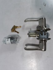 Schlage F51A FLA 619 Flair Keyed Entry Lever Lockset Satin Nickel  picture