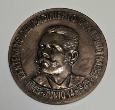 RARE UNSEEN MEDAL VINTAGE General ANTONIO MACEO Homage SPAN AM WAR 1945 picture