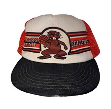 Vintage 80s/90s Oregon State Beavers Mesh Trucker Snapback Cap picture