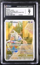ERROR CGC 9 Mimikyu #075 - Pokemon Center Stamped ETB Promo Pokemon Card - CRIMP picture