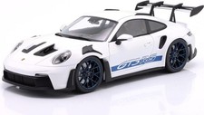 2024 Porsche 911 992 GT3 RS White with Blue Wheels 1:18 by Solido picture