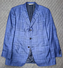 Samuelsohn Soft Loro Piana Summertime MTM Plaid Windowpane Blazer 48R EU58R picture