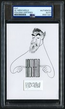 Al Hirschfeld signed autograph 3.5x5 Custom cut Celebrity Caricaturist PSA Slab picture