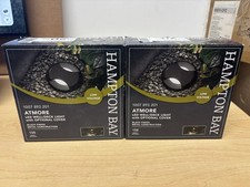 Hampton Bay Atmore LED Well/Deck Light 150 Lumens 3000K Black 2-Pack NEW picture