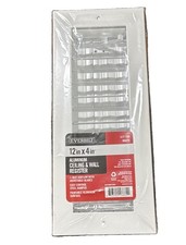 Everbilt 12x4 Aluminum Ceiling & Wall Register Vent White 1-Way Paintable picture