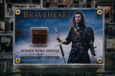 RARE Braveheart Screen Worn Costume Swatch Display + COA Mel Gibson Movie Prop picture