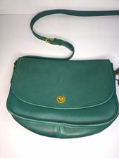 Coach Vintage 1990s Rare Green Leather City Bag Purse MPN 9790 picture
