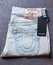 Vintage True Religion Ricky Mens Light Blue Light Wash Straight Fit Denim Jeans picture