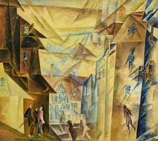 Lyonel Feininger : Behind the Church II : Cubist Expressionist Village Scene picture
