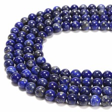 Natural Lapis Lazuli Smooth Round Beads 3.5-4mm 6mm 8mm 10mm 12mm 15.5'' Strand picture