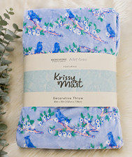 Berkshire Artist Series Decorative Throw Blanket 60x70 Blue Floral Bird Plush picture