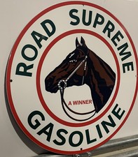 Vintage Style Road Supreme Mustang Gasoline Steel Top Quality Heavy  Sign picture