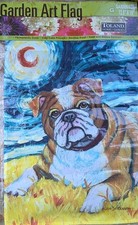 Set Of Two Garden Art Bulldog Flags.  Toland Home/Garden Premier Designs picture