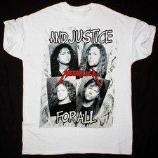 Metallica And Justice For All Inspired White T-Shirt – Fanmade Rock Tee picture