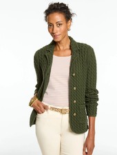 Cable Knit Blazer at Talbots, NWT $169, color NORI, all size picture