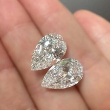 1.48 Ct TOTAL Pear Pair D Color VS2 Clarity IGI Certified Lab Grown CVD Diamond picture